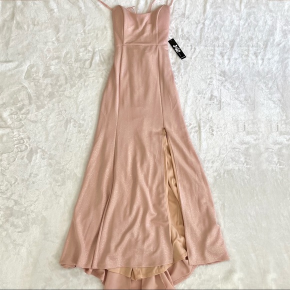 Glitter Side Slit Formal Prom Dress - Picture 5 of 7